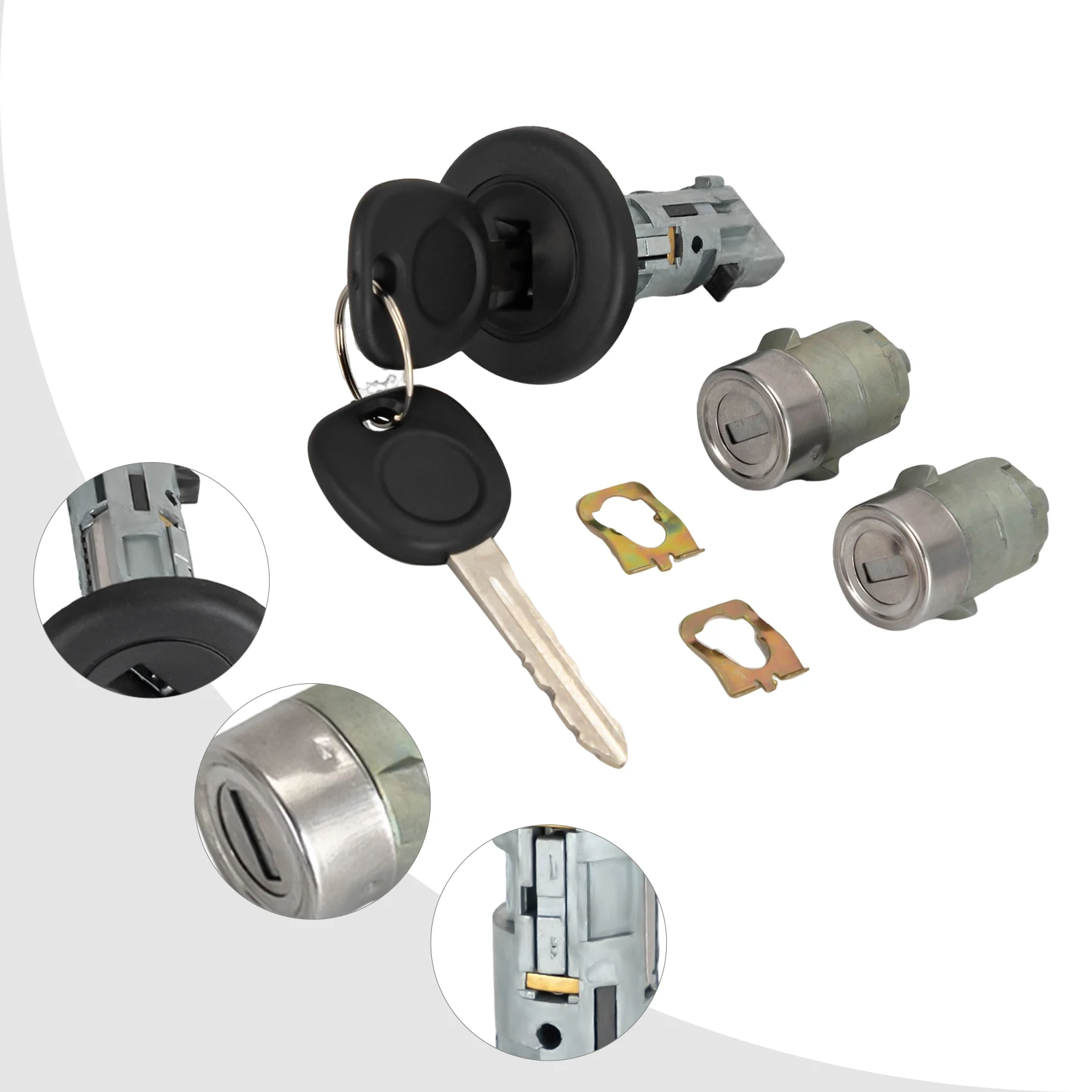 سيارة مفتاح إشعال قفل اسطوانة قفل الباب عدة مع مفاتيح 15298924 15034985L ل تشيفي سيلفرادو 1500 2500 1999-2006 أجزاء-A61E #4