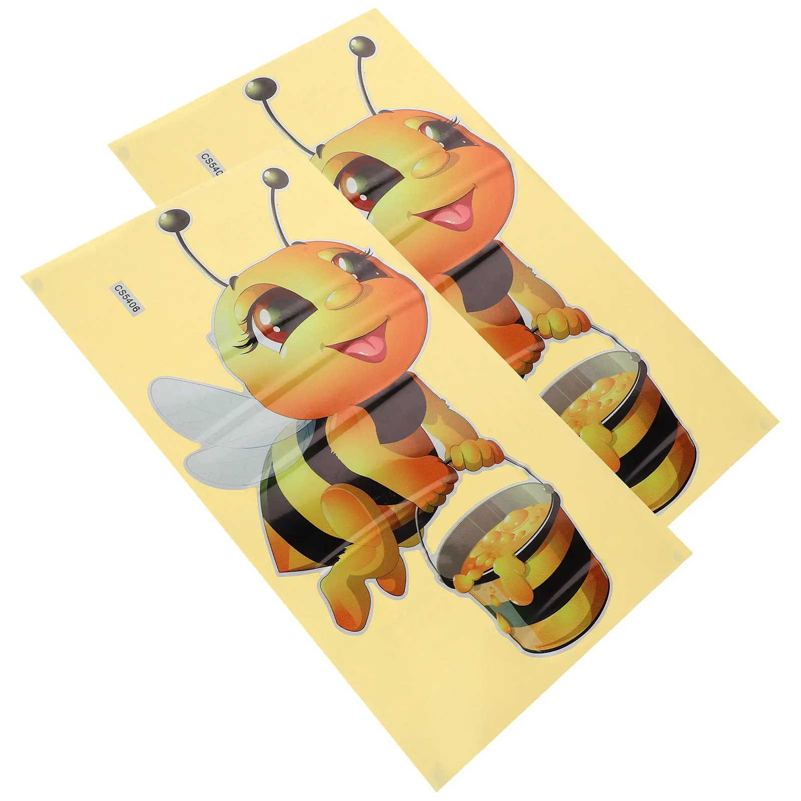 2 Pcs Peel and Stick Decals Wall Stickers for Bedroom Bee Cartoon Decor Classroom Decorations