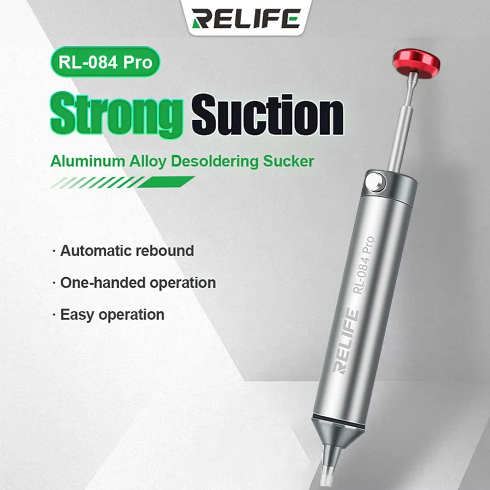 

RELIFE RL-084Pro Aluminum Alloy High Temperature Resistant Strong Desoldering Tool for Motherboard PCB Repair Desoldering Tool