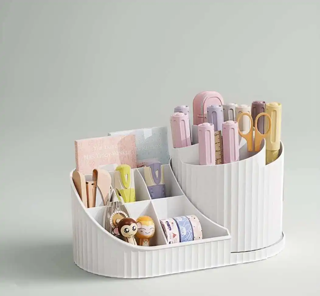 

Vanity Desk Organizer, 360° Spinning Cosmetic Storage Tower, Multi-Tier Makeup Display Rack