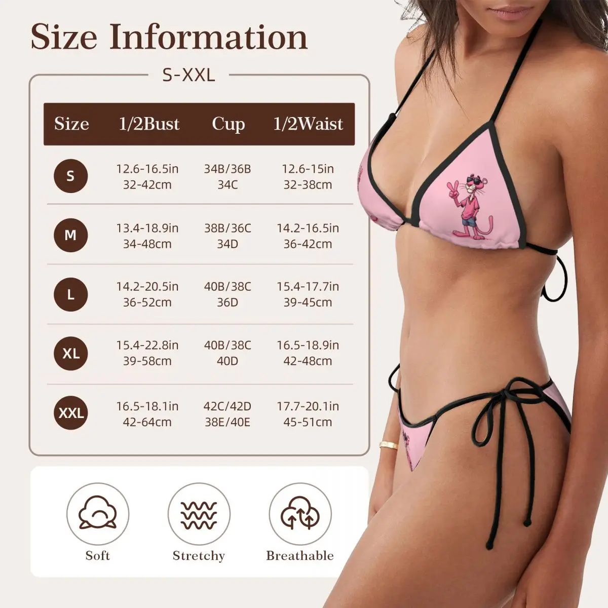 Custom P-Panthered Bikini Set Two Piece Swimsuit Cartoons Bikinis Sets for Women Women's Sexy Triangle Bikini Sets For Swimwear