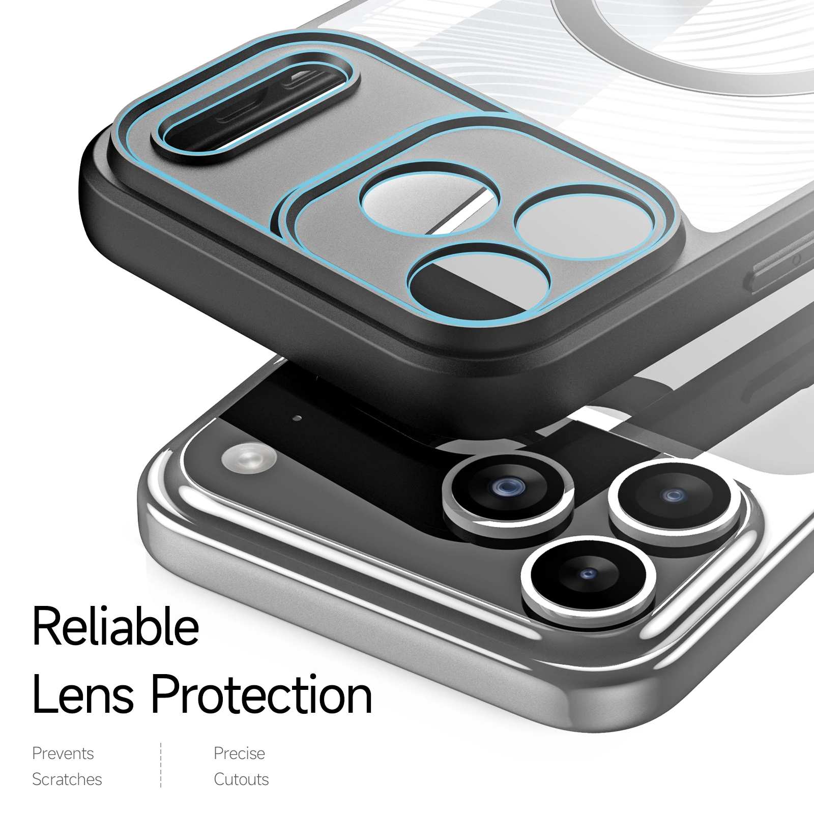 حافظة هاتف DUX DUCIS مقاومة للصدمات لهاتف iPhone 17 Pro Max وiPhone 17 Pro مع غطاء خلفي مغناطيسي بخطوط متدفقة شفافة