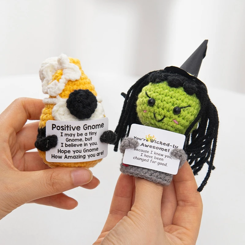 اليدوية الكروشيه الكرتون دونات الساحرة سطح المكتب زخرفة ديكور المنزل الحرف الانتهاء من الطاقة الإيجابية الصغيرة هدايا الهالوين #3