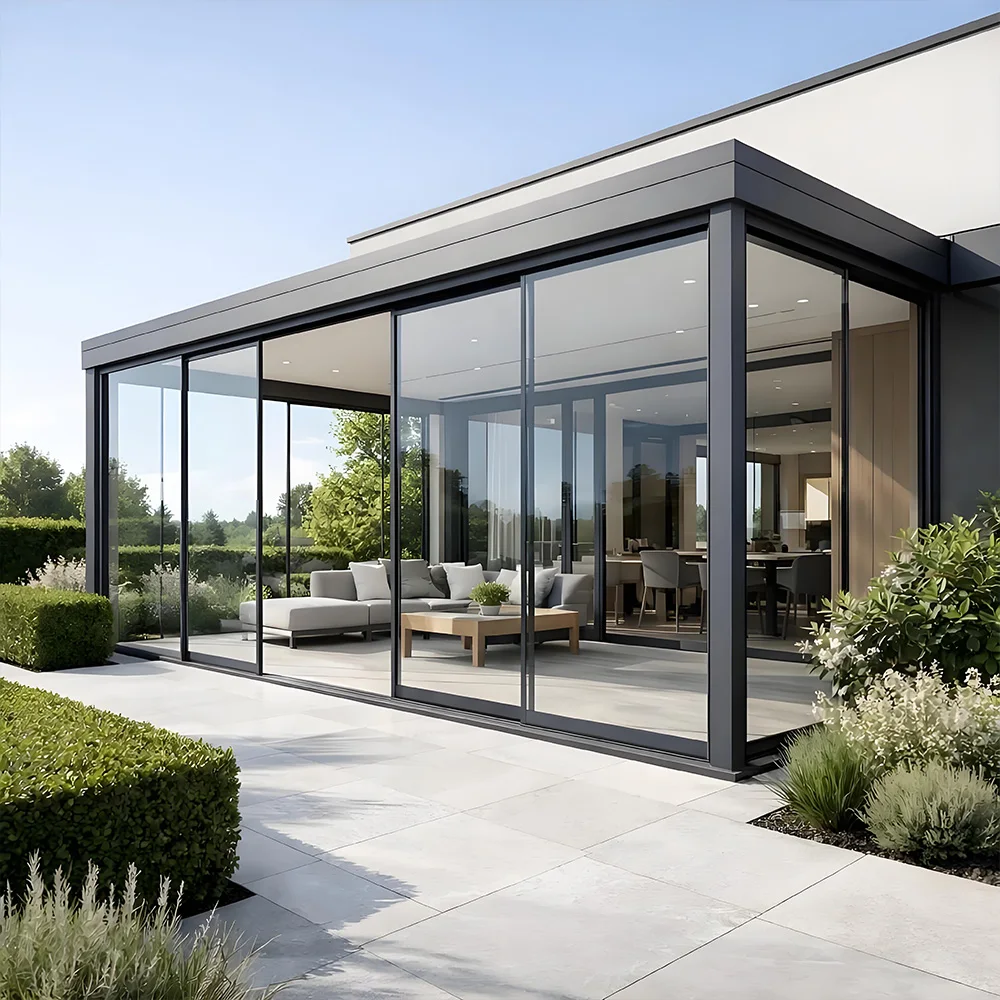 

Sixinalu Sliding Door Panel Front Patio Doors With Shutter Aluminum Double Glass Exterior Interior Front Doors Custom Home Decor