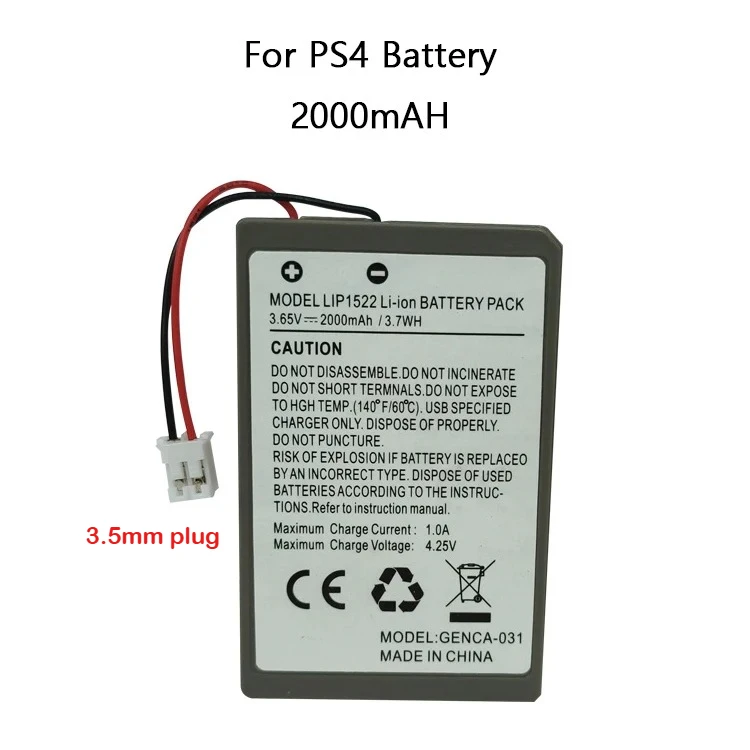

Li-ion Rechargeable Battery pack For PS4 slim LIP1522 Wireless Controller Playstation GamePad 2000mah PS4 Battery,4.5mm plug