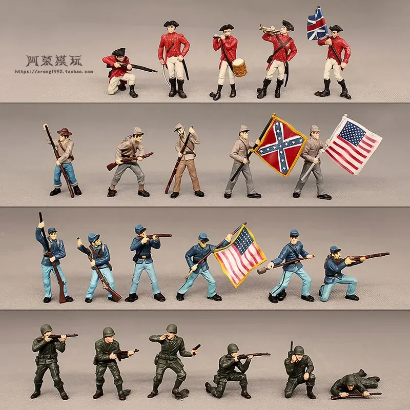 Miniaturen Kriegssoldat Spielzeug WW2 Militär Actionfiguren Dekor Britische amerikanische Armee Infanterie mittelalterliche Musketier Figuren Modell