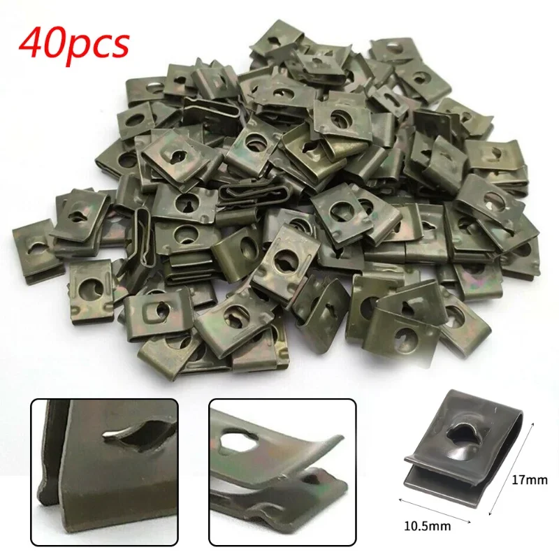 Car Screw Base U Clip Car Modification Fastener Metal Fender Bumper Protection Clip  Interior Accessories Auto Fasteners