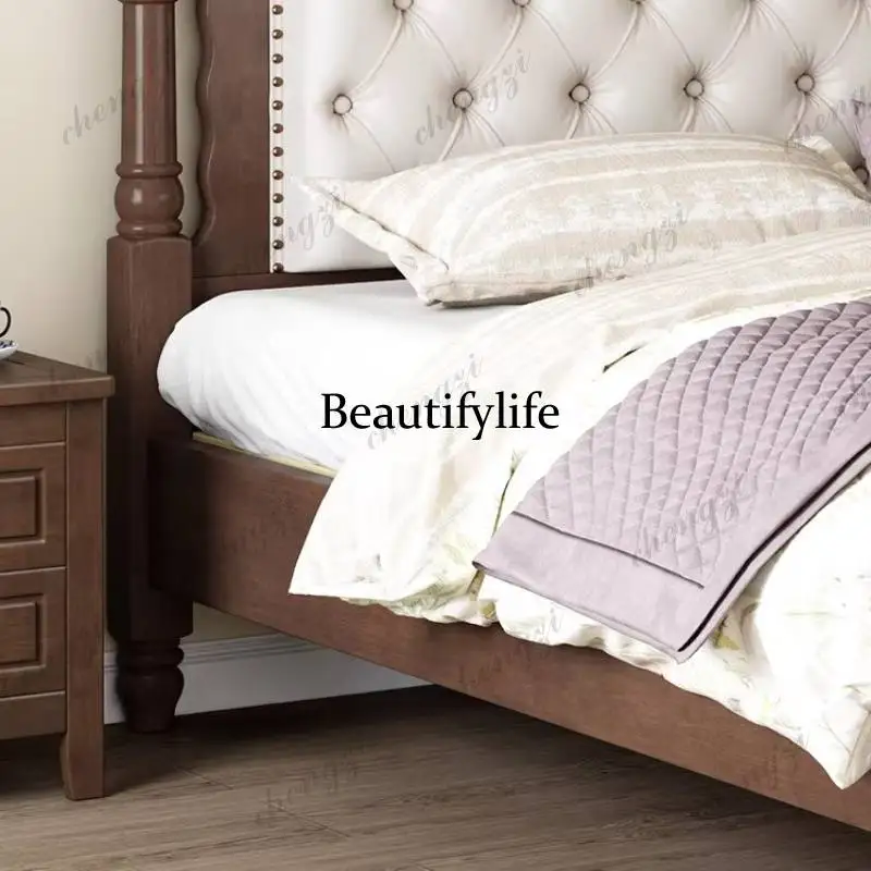 Cheap Designs European Double Bed Elegant Brown Adults Modern European Double Bed Japanese Wood Camas De Dormitorio Furniture