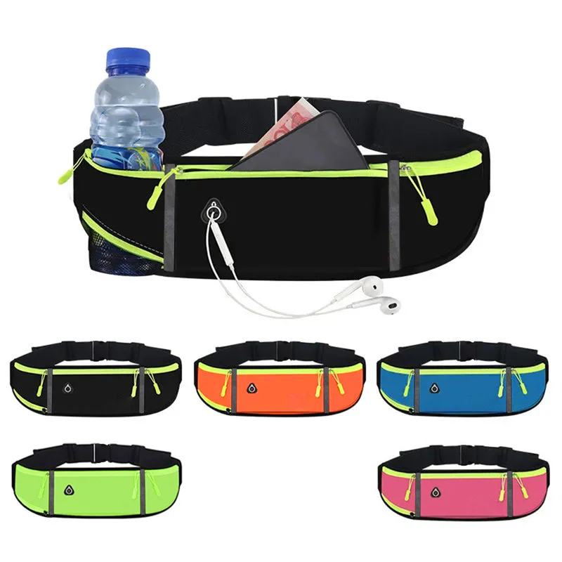 Running Waist Bag Bag Outdoor Riding Fitness With Water Bottle Waterproof Phone Sport Belt Waist Bags For Marathon Jogging