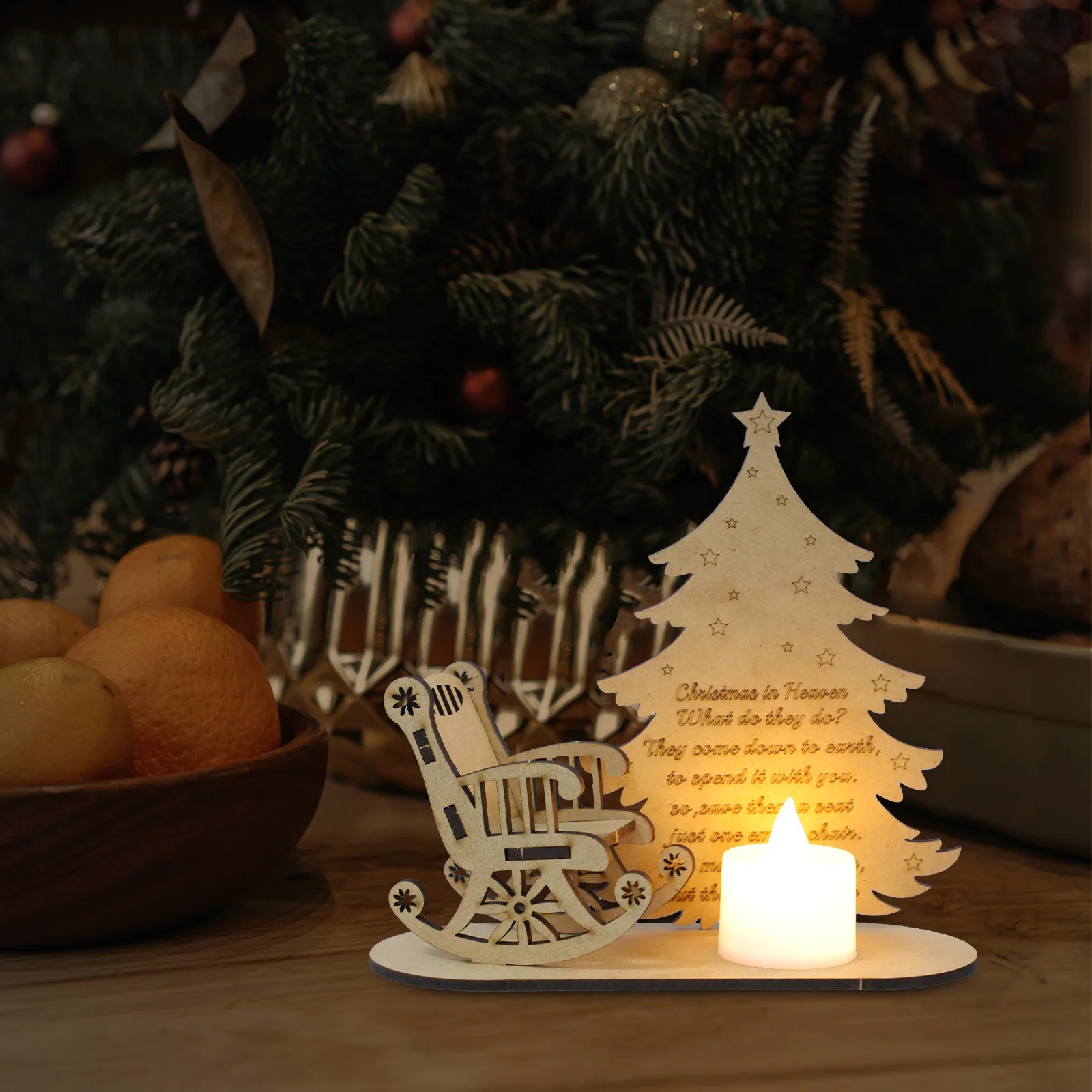 

1Pcs Wooden Xmas Ornament Creative DIY Christmas Decor Indoor Adornment Xmas Festival Scene Decoration Wooden DIY Decor