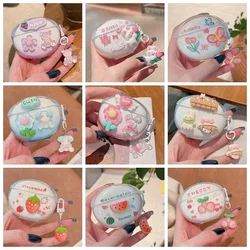 Honor Earbuds X6 / X7 Case Fashion Flower /Cute Cartoon Keychian Silicone Honor X7 Transparent Hearphone Cover Honor X6