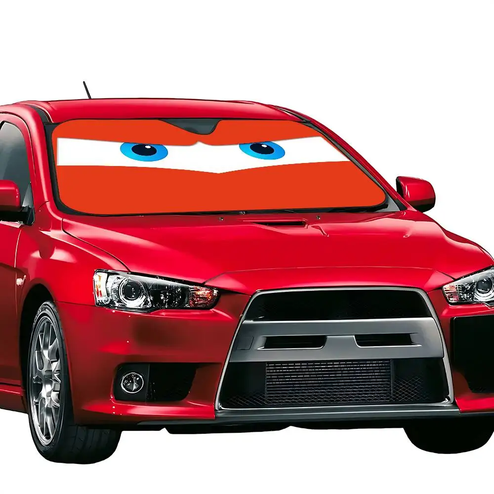 الكرتون عيون غاضبة مظلة السيارات الستائر الزجاج الأمامي نافذة أمامية قناع 70x130 سنتيمتر الشمس قناع الشمسية حماية منقوشة هدية الجدة سيارة #2