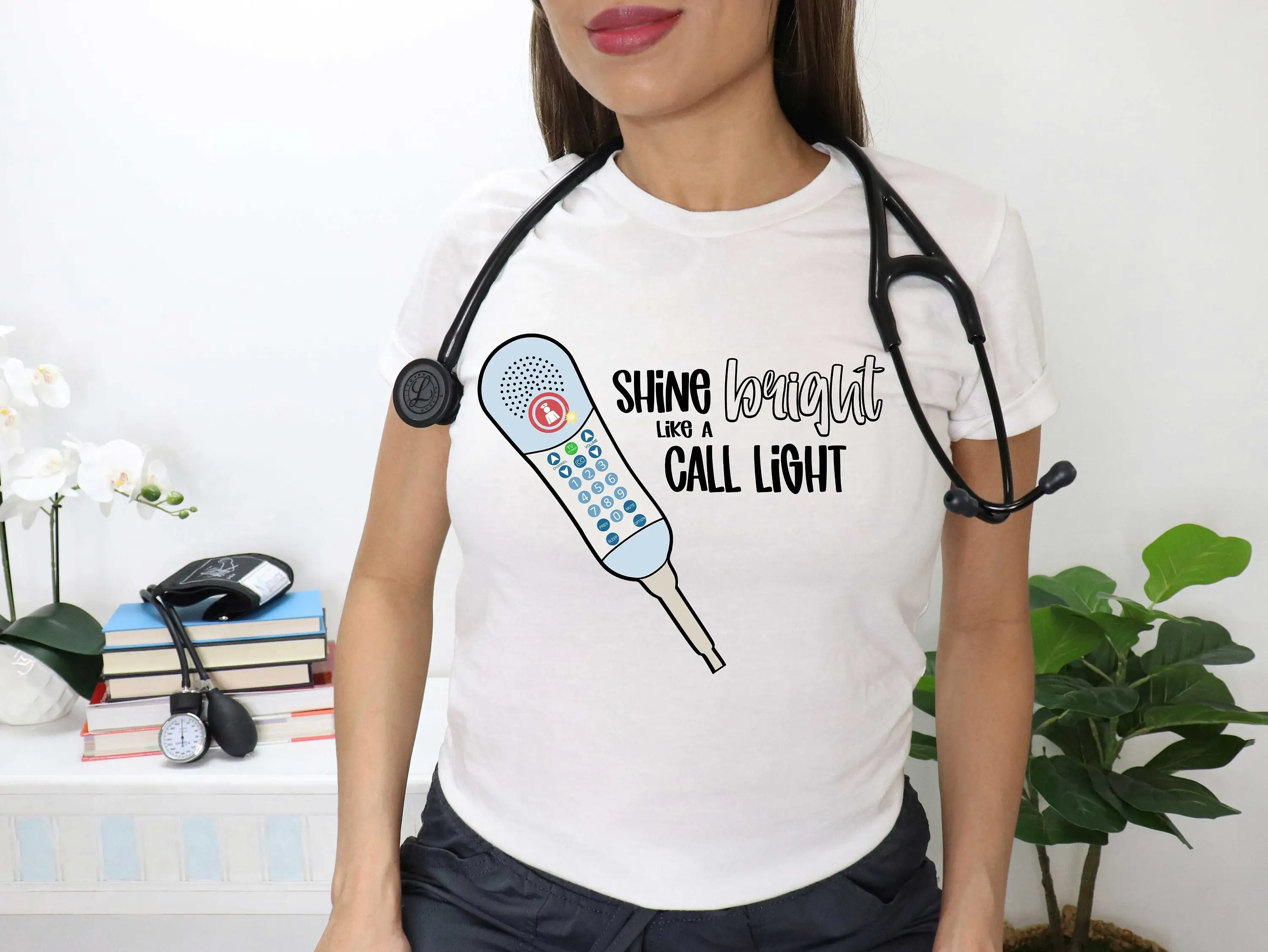 Shine Bright Like A Call Light Nursing T Shirt Nurse Day Life For Student Registered