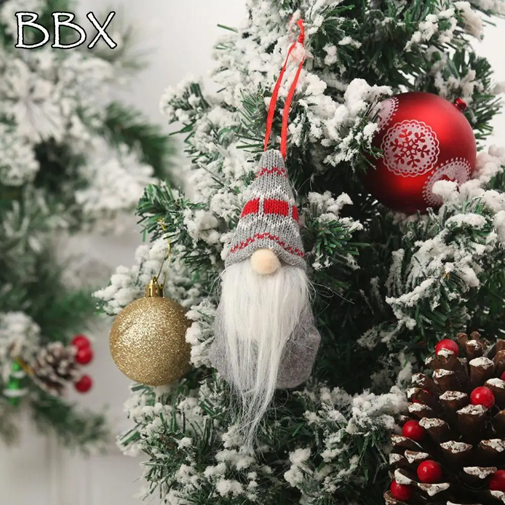 

Santa Claus Christmas Gnome Pendant Hanging Pendant Knitted Christmas Tree Hanging Doll Plush Doll Cute Tomte Ornaments Festival