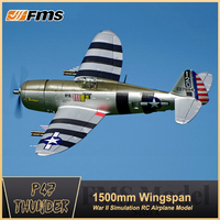 FMS RC Airplane 1500mm 1.5M P47 P-47 PNP Razorback 6CH With Retracts LED 6S EPO Scale Gaint Big Warbird Model Plane Aircraft