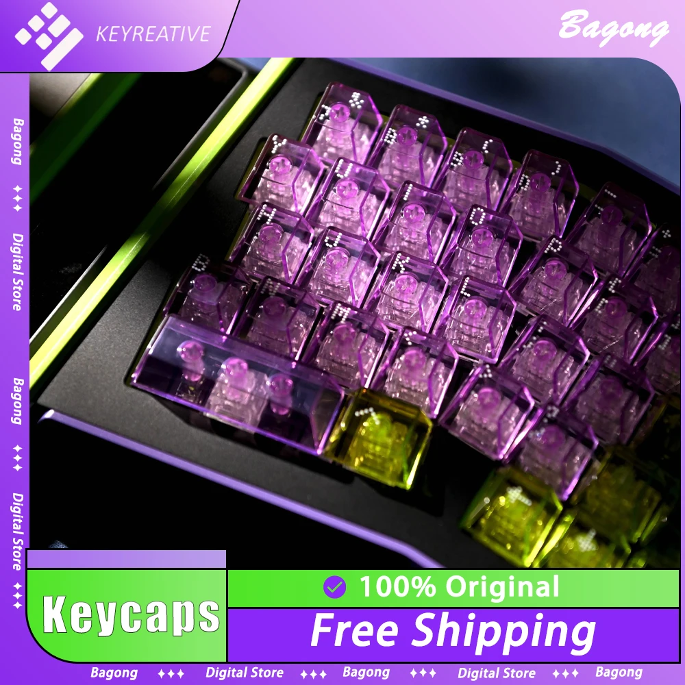 Keyreative Asimov Transparent Keycaps Mechanical Keyboard Keycap Set 145 Keys Original Customize Gaming Accessories Office Gifts