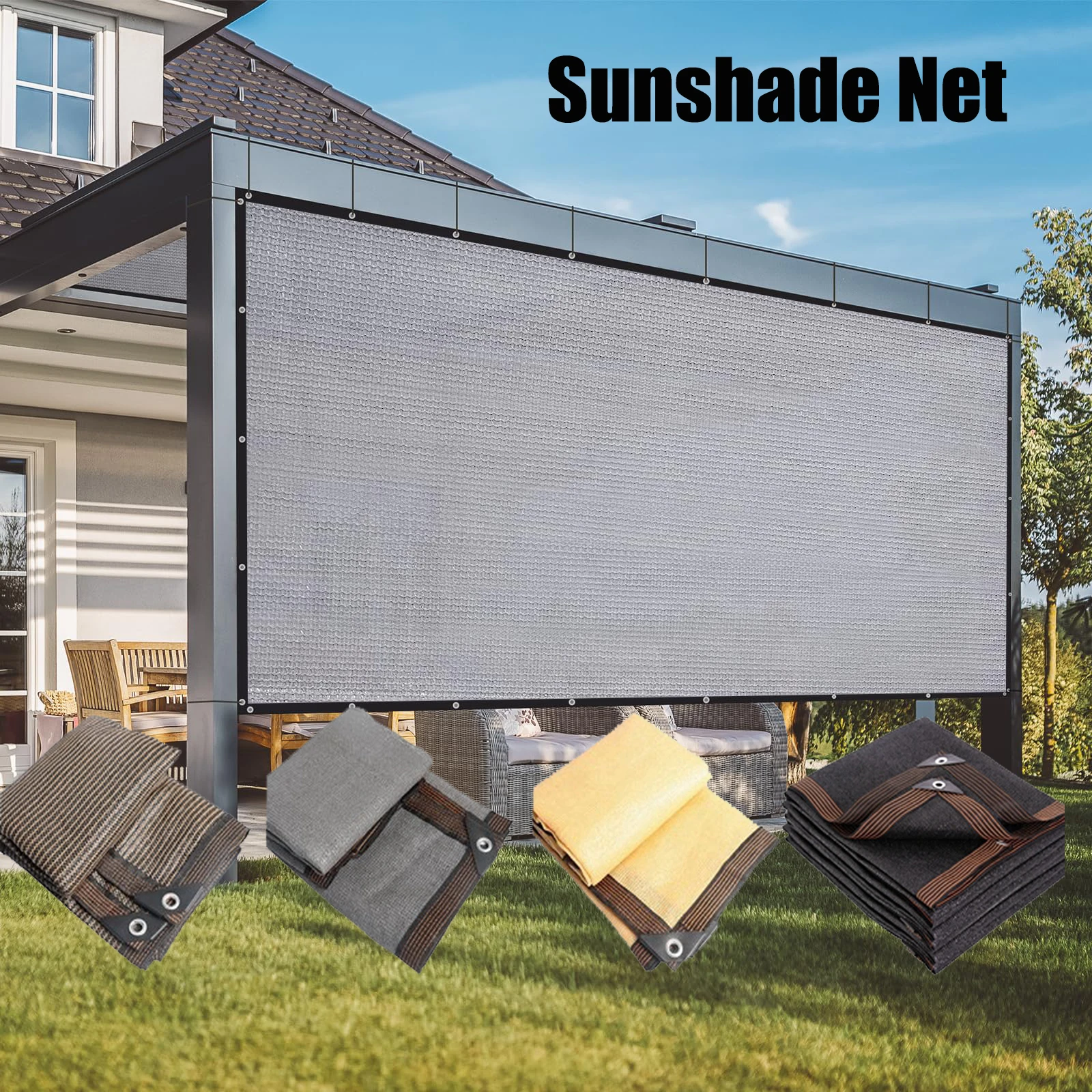 Multicolor outdoor privacy shade net suitable for balcony, terrace shelter, privacy fence net for patio and garden fence net