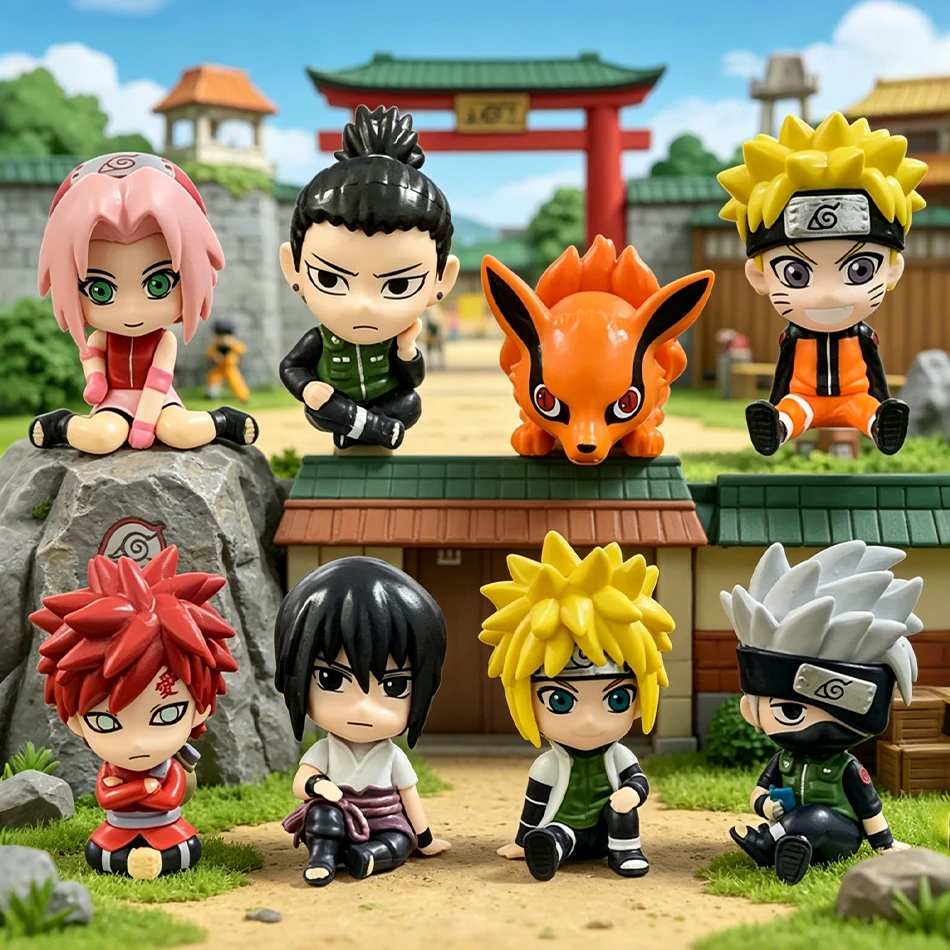 Bestseller Naruto Uzumaki Naruto Haruno Sakura Uchiha Kakashi Sasuke Hatake Figuren PVC-Modell Spielzeug Desktop-Dekoration Kindergeschenke