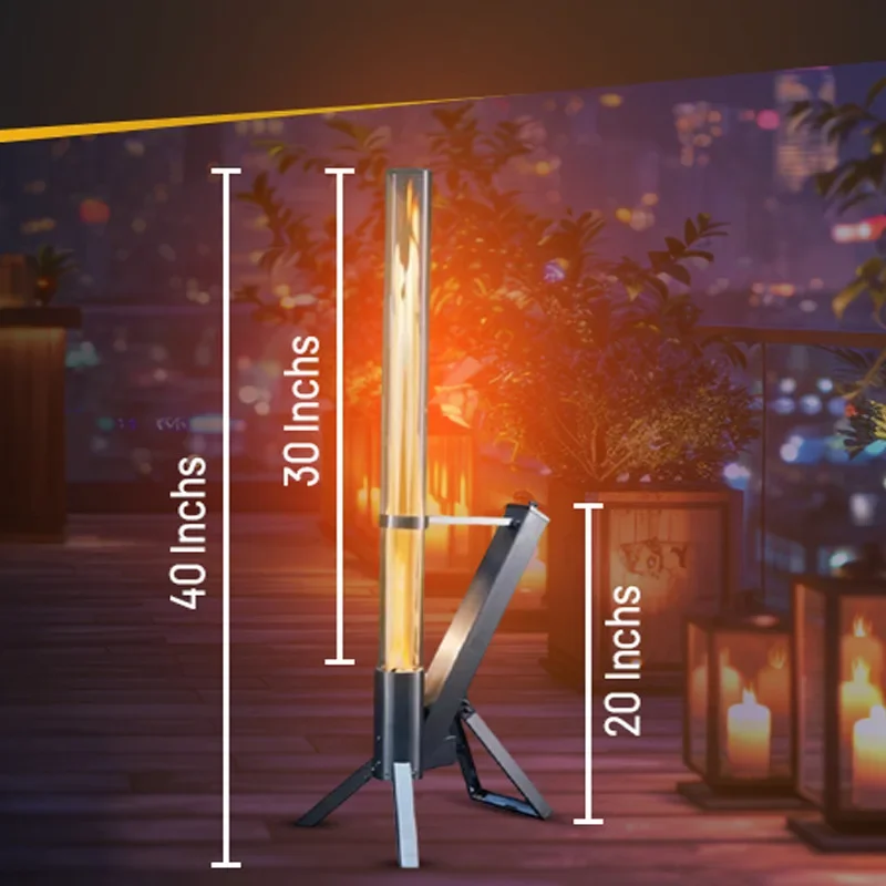 Outdoor Glass Tube Rocket Furnace Heating Furnace Landscape Granular Rocket Furnace Vertical