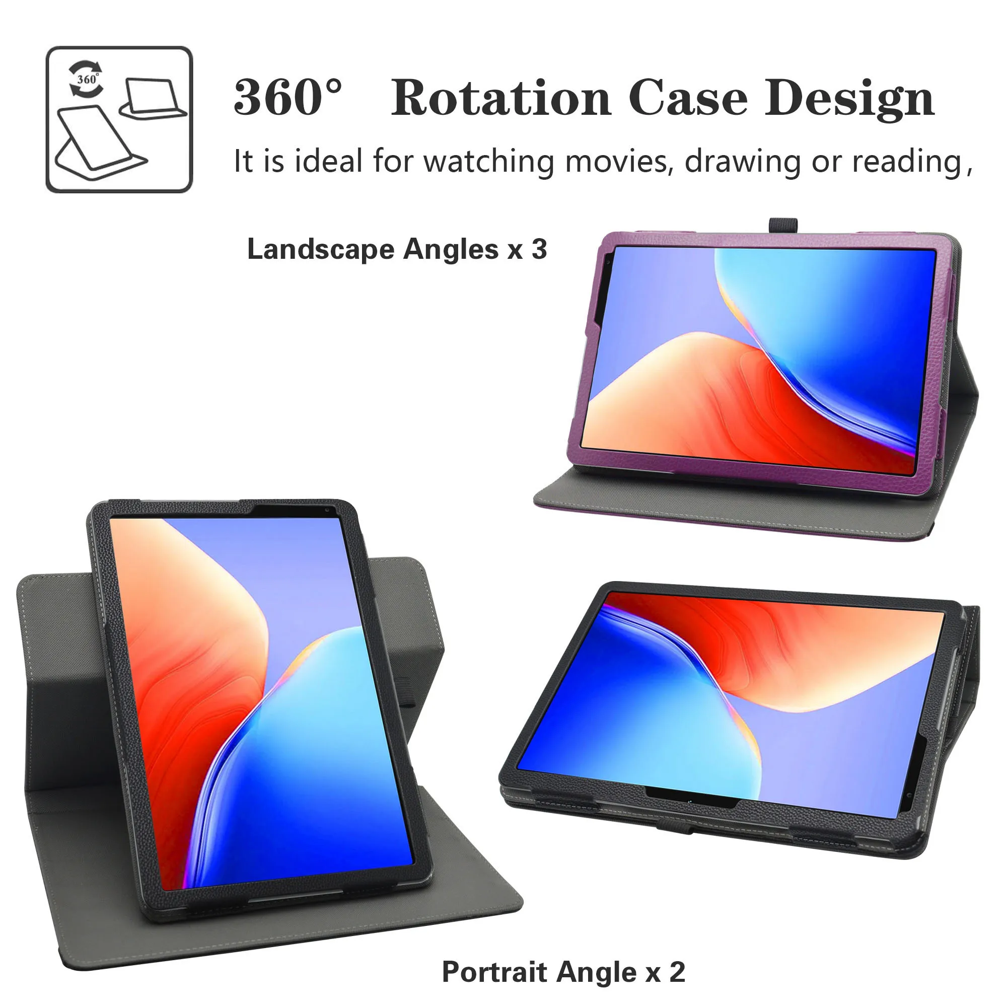 For Yicty C108/Yicty C48/Yicty C107 10.1 inch Tablet Case ,360 Degree Rotary Rotating PU Leather Cover