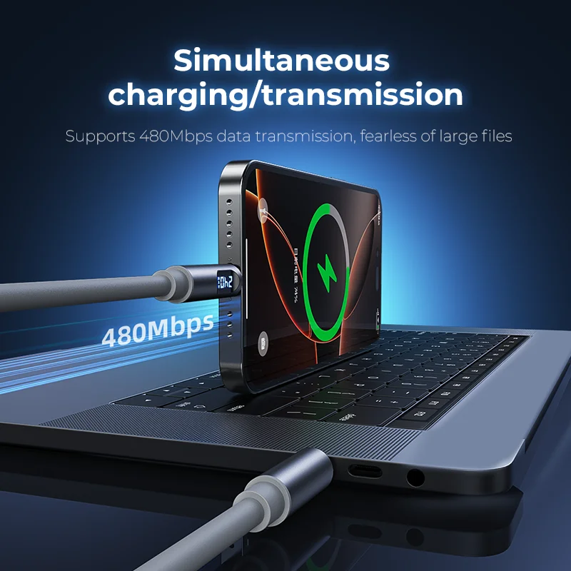 NNBILI 240 واط USB نوع C إلى USB C كابل 100 واط PD شحن سريع سلك شاحن لماك بوك برو شاومي سامسونج محمول USBC الحبل 1.2/1.8 #2