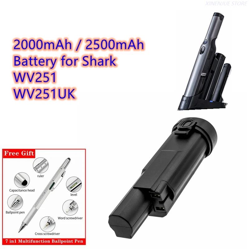 Car Mounted Handheld Vacuum Cleaner Battery 10.8V/2000mAh/2500mAh XSBT251,  XSBT251EU for Shark WV251, WV251UK
