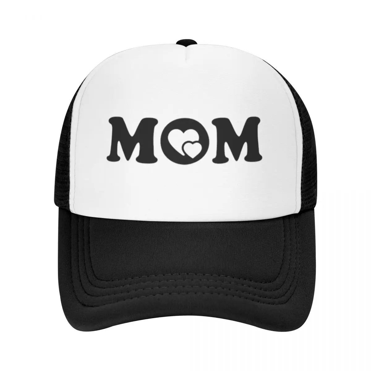 Black Initial Letter MOM Love Unisex Mesh Baseball Cap Mens High Qualiy Trucker Hat New Trend Street Dance Hats