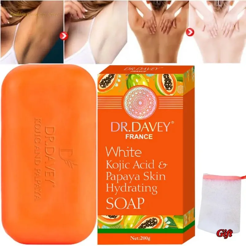 200g Kojic Acid Papaya Handmade Soap Vegan Natural Skin Whitening Beauty Organic Lightening for Dark Skin Facial and Body Care