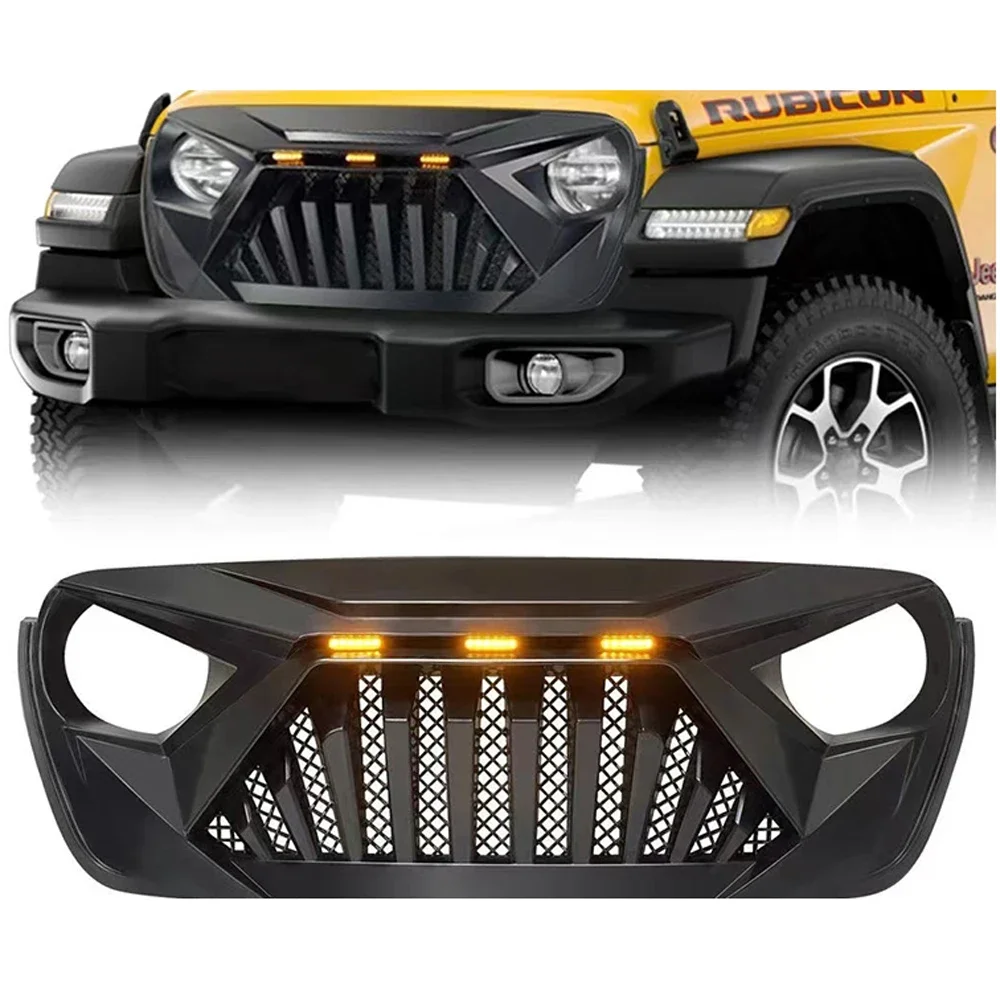 Battle Armor Grille Guard Car Grills with Led for Jeep Wrangler JL 2018+   JL1281  LantSun