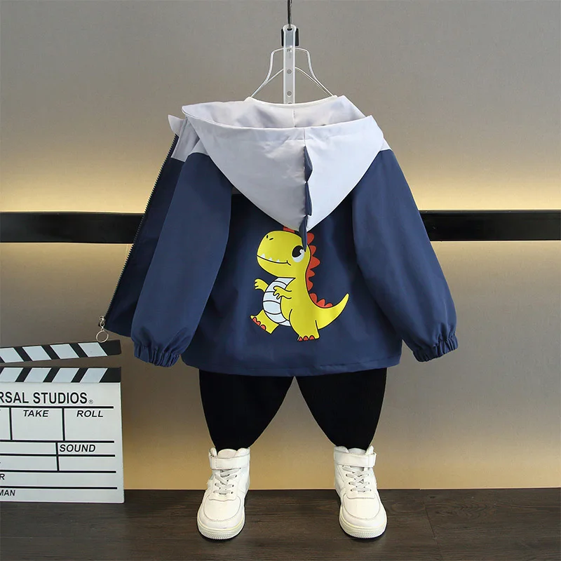 Children's spring  coats 2026 New style boys' and girls' cartoon hooded jackets windbreakers baby spring clothes windbreakers