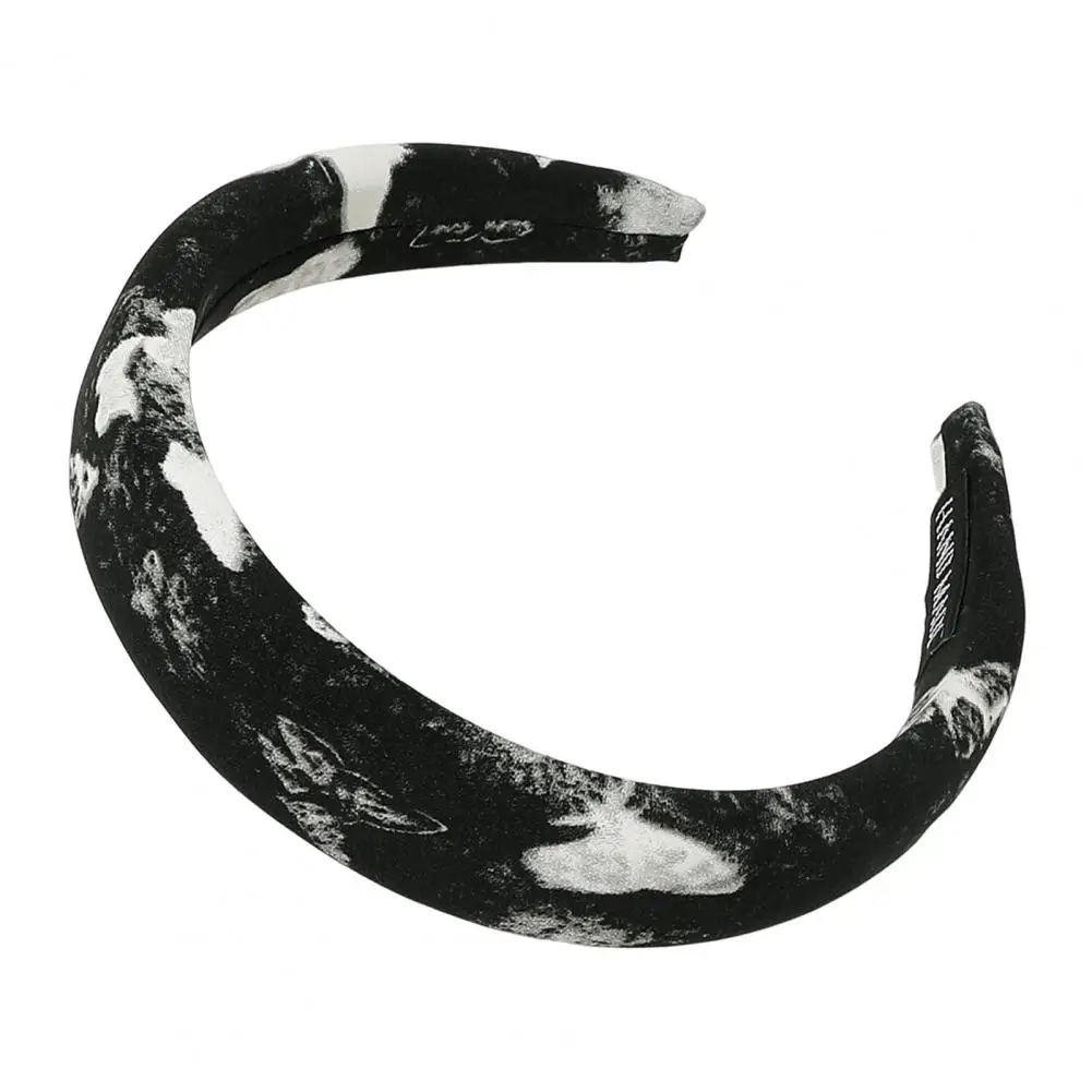 Exquisite Hair Accessory Tie-dye Print Headband Heightened Design Hair Hoop Elastic Ink Painting Headpiece for Women Stylish