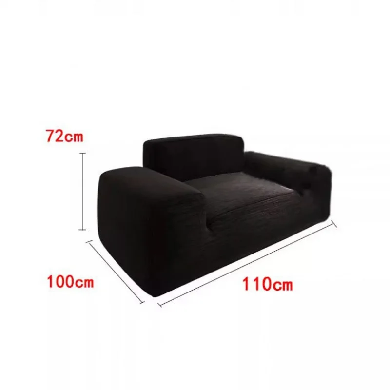 Vacuum compression sofa tofu block corduroy fabric big black cow pure sponge skeleton-free living room sofa