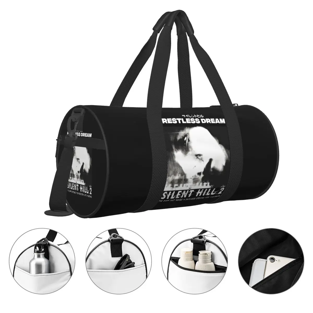 กระเป๋ายิม Silent Hill 2 กระเป๋ากีฬารองเท้าภาพยนตร์ Cool Men แบบพกพากระเป๋าถือ Vintage Travel Training Fitness Bag