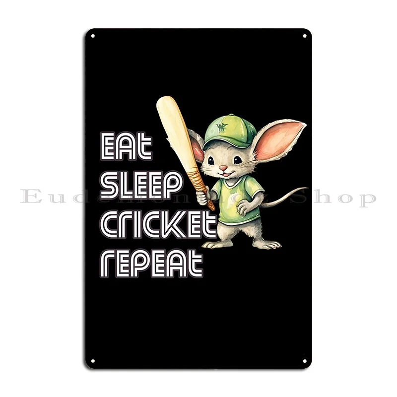 Eat Sleep Cricket Repeat Metal Sign Custom Plaques Iron Club Mural Tin Sign Poster