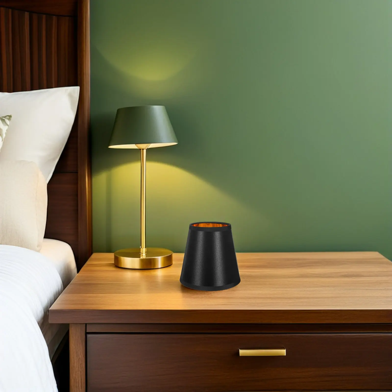 

Тканевый абажур-клипса в скандинавском стиле, 5.5 дюймов (нижняя часть), 3.54 дюйма (верхняя часть), 5.11 дюймов высотой, с мягким рассеиванием света