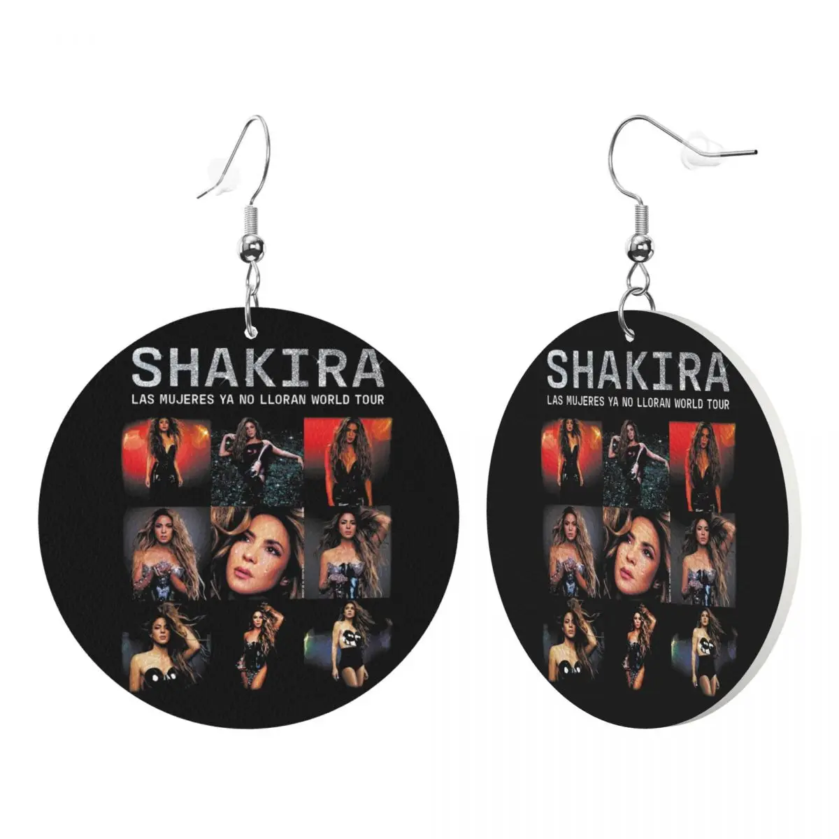 Custom Shakira Singer Star Leather Teardrop Earrings Fashion For Women Songs Music Jewelry Accessories For Valentine's Day