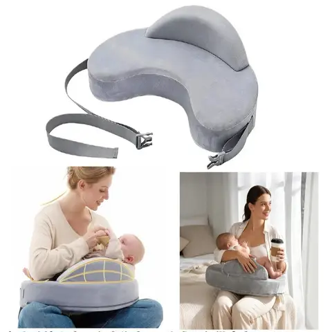 Ergonomic Memory Foam Nursing Pillow Breastfeeding Newborn Feeding Pillow Nursing Waist Support for Holding Baby Removable Cover
