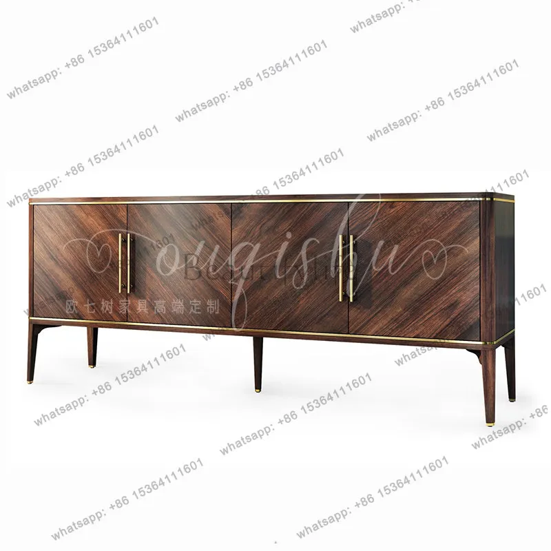 

Italian light luxury TV cabinet modern simple living room solid wood storage cabinet