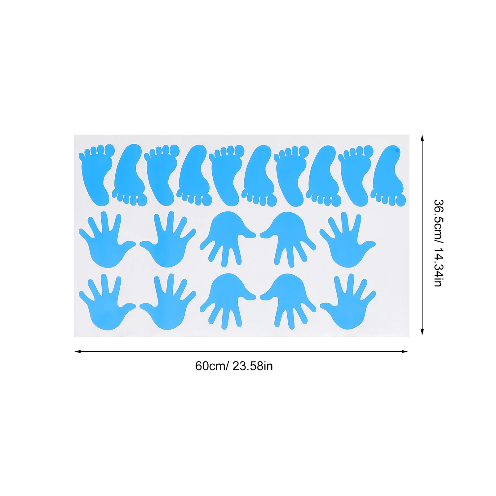 40 Pairs Decor Children's Room Floor Stickers Colorful Handprint Classroomfloor Footprint Decal Decals Wall Preschool For Kids