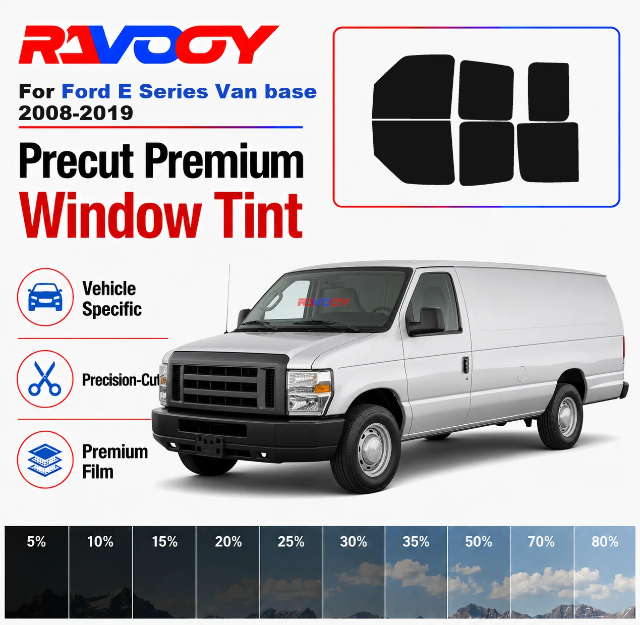 premium-precut-window-tint-kit-front-windows-rear-windows-rear-windshield-for-ford-e-series-van-base-2008-2019-nano-ceramic-film