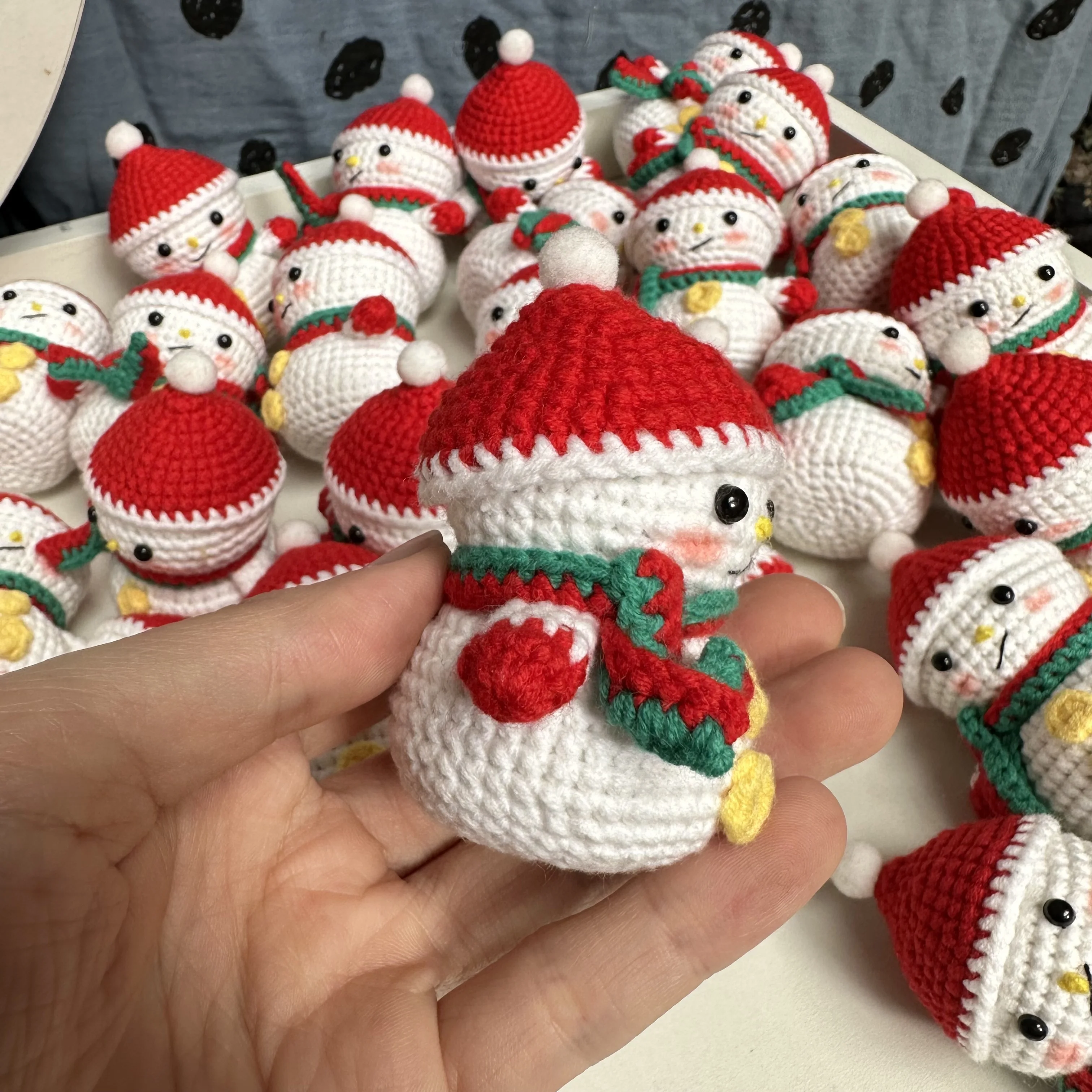 دمية كروشيه جودة القطن الانتهاء من الكروشيه ثلج زخرفة الكرتون اليد المنسوجة الدمى زخرفة لطيف غرفة ديكور مكتب الزينة