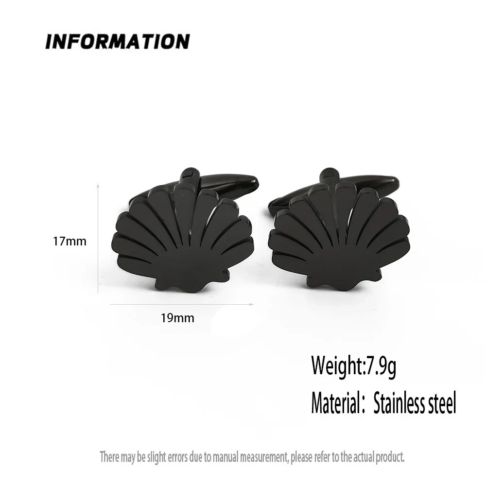 Schelp Geschulpte Manchetknopen Voor Heren Goud Zilver Roestvrij Staal Pak Manchetknopen Huwelijksverjaardag Vriendje Cadeau