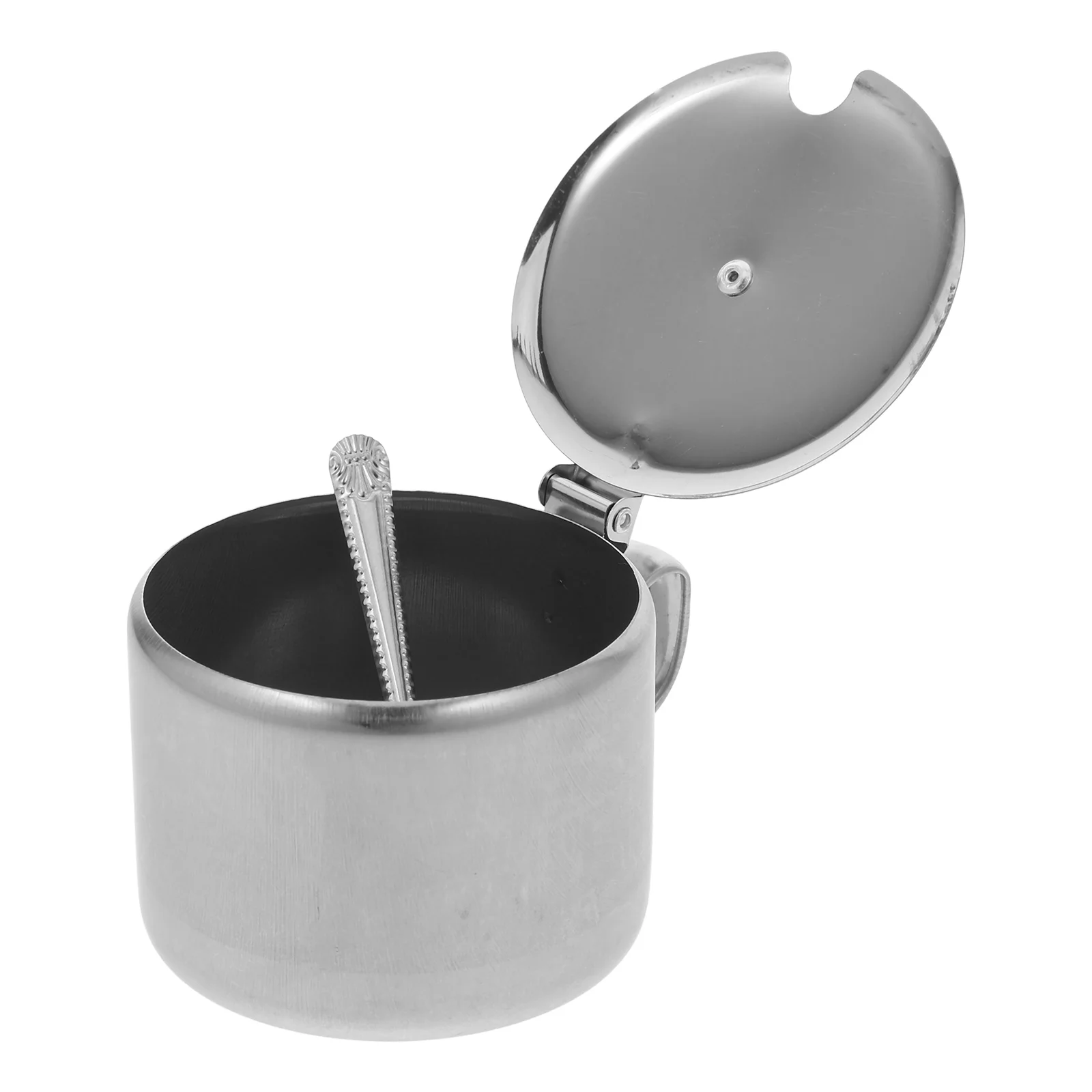 

1pcs Stainless Steel Sugar Bowls Seasoning Jars with Lid Kitchen Condiment Containers Spice Pot Spoon Handle Storage Solution