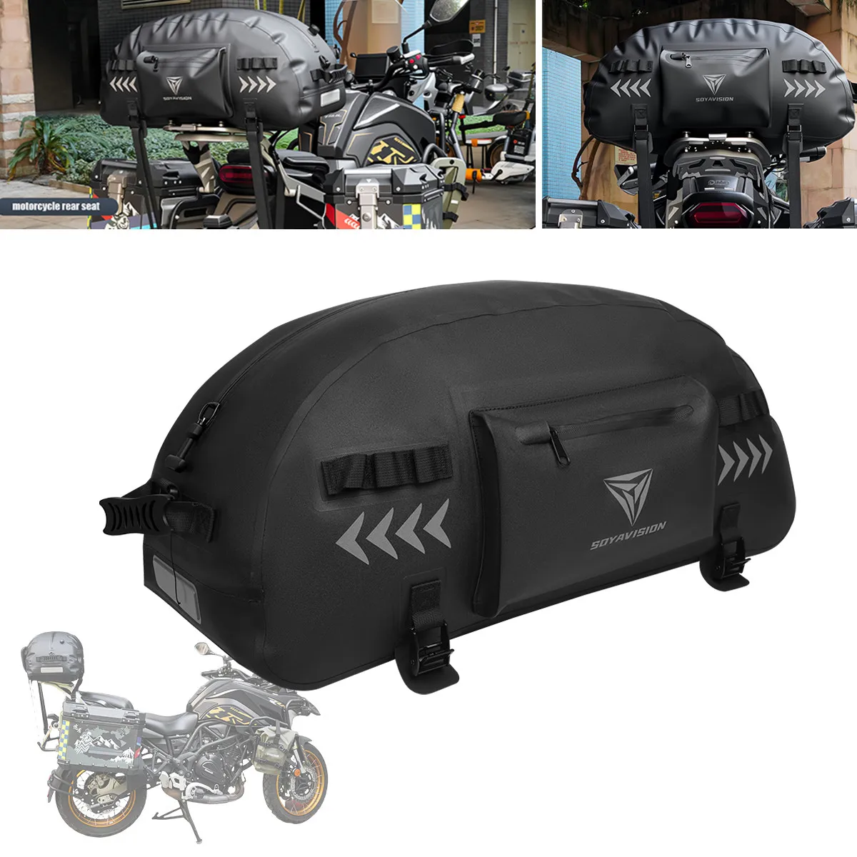 

Универсальная водонепроницаемая сумка на заднее сиденье для скутера, мотоцикла, велосипеда, спортивная дорожная сумка, сумка для шлема