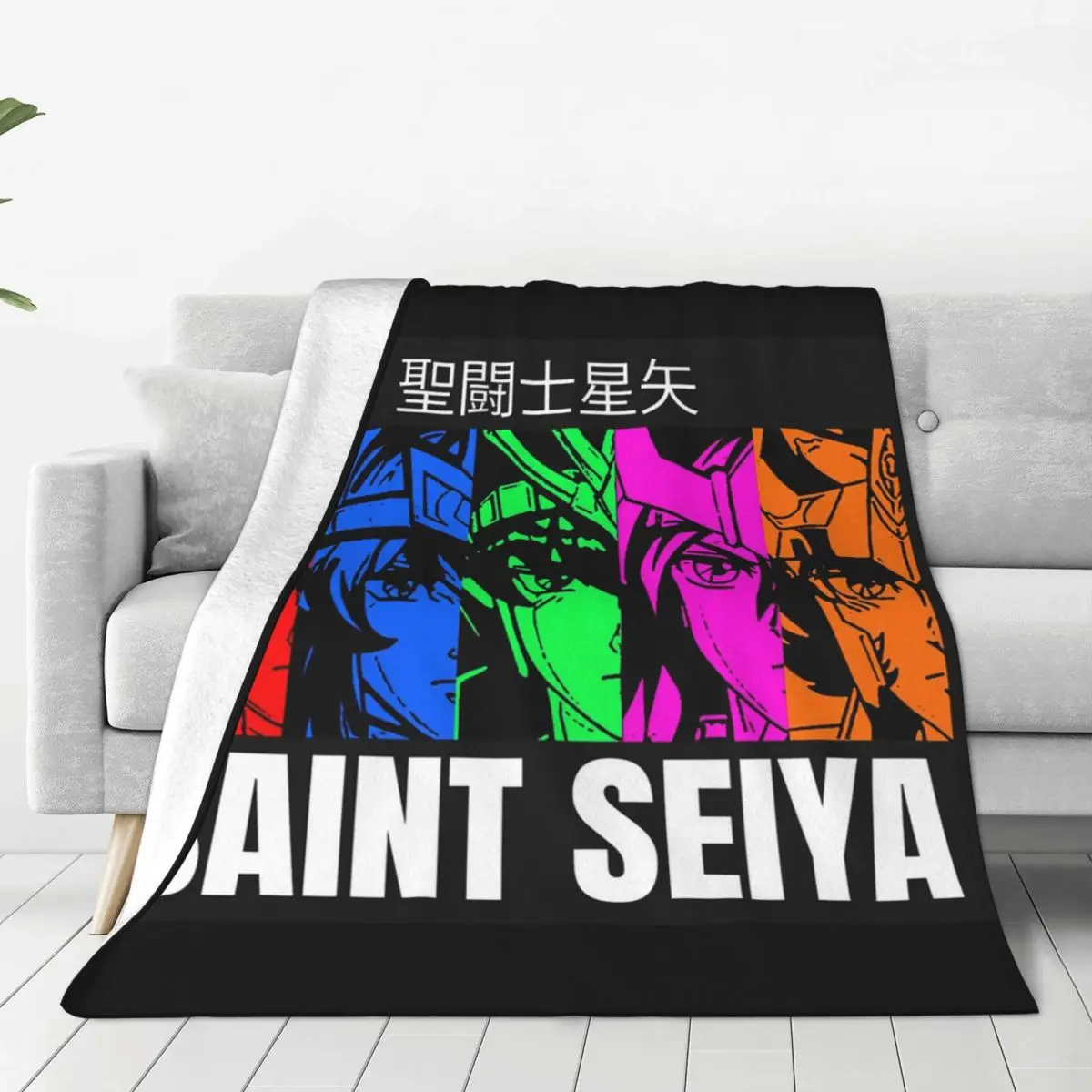 Anime Knights Of The Zodiac Saint Seiya Blanket Soft Warm Flannel Throw  Bedspread for  Living room Picnic Travel Home Sofa
