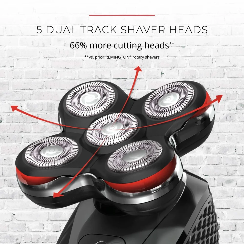 Cordless Waterproof Head Shaver with 5 Dual Track Heads Multidirectional Pivot Flex Contour Easy Cleanup Smooth Shave