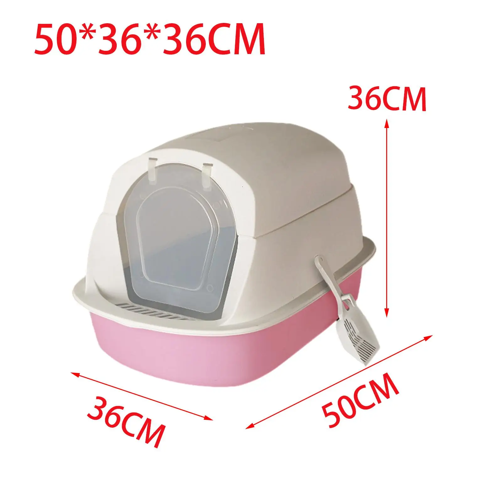 Hooded Cat with Lid Pet Enclosed and Covered Cat Toilet Pet Supplies Easy to Clean Hooded Pet Litter Tray