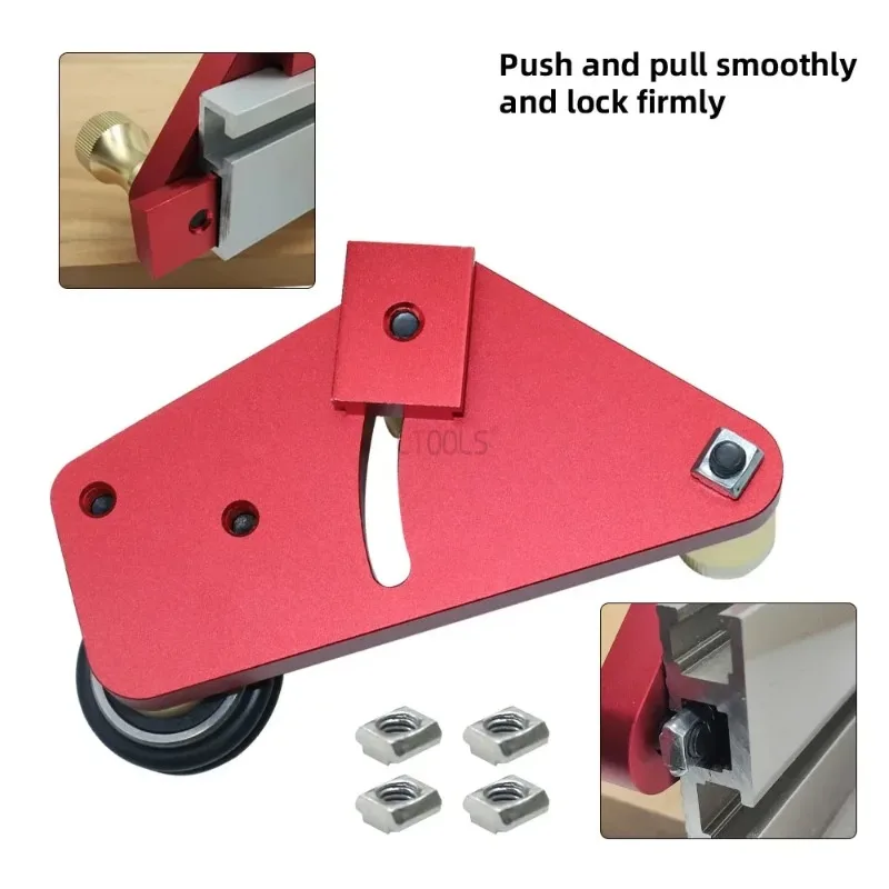 Double Wheel Press Carpenter Multifunctional Bearing Roller Press Inverted Table Saw Feather Board Woodworking Auxiliary Tools