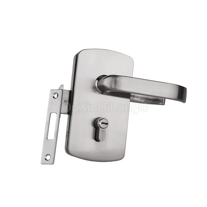 Brand New 1PCS Zinc Alloy Glass Door Handle Lock Office Entrance Gate Glass Partition Door Locks with Keys for 10-12mm Glass