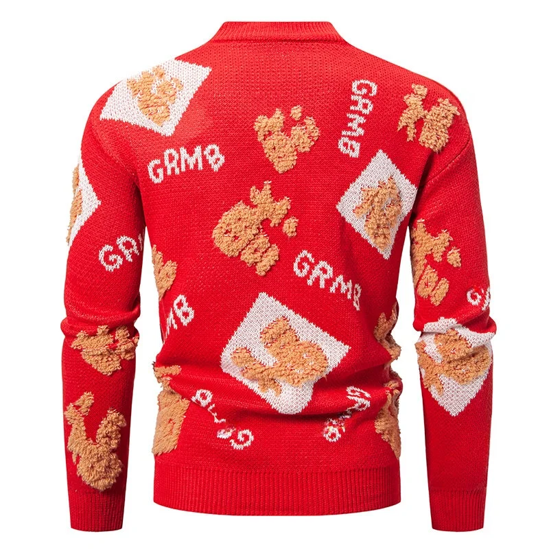 

Мужской вязаный свитер большого размера, повседневный длинный свеч с высоким воротником, теплое полиэфирное волокно, модный базовый свитер, осень 2024, осень...